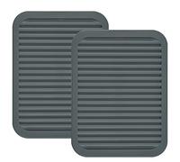 Lucky Plus Coque en silicone Dessous de Plat pour poêle chaude et pot Tapis de comptoir en caoutchouc résistant à la chaleur Table Tapis d'évier ou Lot de 2 sets de table, couleur : gris, noir, rouge, vert, bleu, forme : rectangulaire, carré, rond, 9x12 Inch Gray-Rectangular