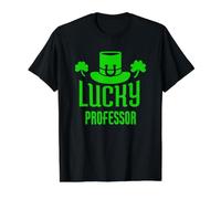 Lucky Professor Funny St Patrick Day Professor T-Shirt Graphique avec Valeur, Homme, Noir, L