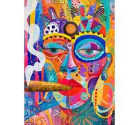 Lucky Puzzles - Son Altesse Royale - Puzzle de 1000 pièces pour adultes | Puzzle d'art moderne audacieux | Puzzle portrait coloré | Casse-tête unique | Puzzles cool pour adultes