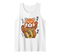 Lucky Red Panda Maneki Neko Manga rétro années 90 Débardeur
