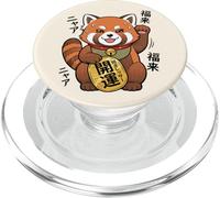 Lucky Red Panda Maneki Neko Manga rétro années 90 PopSockets PopGrip pour MagSafe