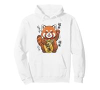 Lucky Red Panda Maneki Neko Manga rétro années 90 Sweat à Capuche