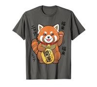 Lucky Red Panda Maneki Neko Manga rétro années 90 T-Shirt