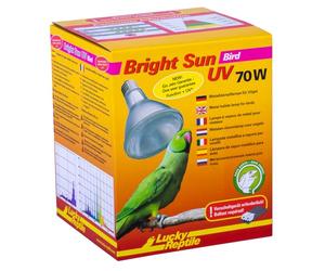 Lucky Reptile Bright Sun UV Bird - Lampe à Vapeur métallique 70 W Douille E27 - Lampe chauffante Oiseaux avec Spectre Lumiere Proche de celui du Soleil - avec UVA & UVB - sans Scintillement
