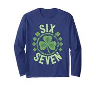 Lucky Rizzler 67 Shamrock St Patrick Meme Six Seven Brain Manche Longue