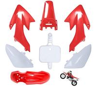 Lucky Seven Kit de garde-boue en plastique pour moto, rouge et blanc, compatible avec HONDA XR 50 CRF 50 SDG SSR 107 110 125 M PS03