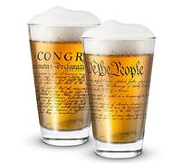 Lucky Shot Lot de 2 verres à cocktail et pintes à bière « We the People Patriotic Beer Gift »