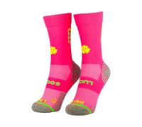 Lucky Socks - Chaussettes de course pour hommes et femmes - Respirantes et antidérapantes - Avec citation motivante : « Always believe in your luck », Rose fluo, 39-42