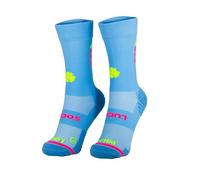 Lucky Socks - Chaussettes de course pour hommes et femmes - Respirantes et antidérapantes - Avec citation motivante : « Always believe in your luck », Bleu clair, 43-46