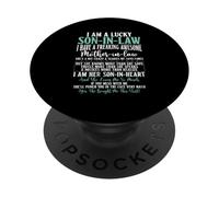 Lucky Son In Law Awesome Mother In Law Family Humour Child PopSockets PopGrip Adhésif