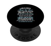 Lucky Son In Law Mother In Law Funny Family Humour Child PopSockets PopGrip Adhésif
