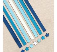 Lucky Star Lot de 540 bandes de papier origami à cinq pointes pour décoration d'intérieur, cadeaux de bricolage, bénédictions et espoirs, pliage facile et 27 couleurs (bleu)