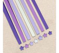 Lucky Star Lot de 540 bandes de papier origami à cinq pointes pour décoration d'intérieur, cadeaux de bricolage, bénédictions et espoirs, pliage facile, 27 couleurs (violet)
