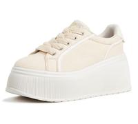 LUCKY STEP Baskets Femme à Plateforme Compensée | Tige synthétique, doublure effet mousse au talon, lacets et semelle compensée haute pour looks casual.