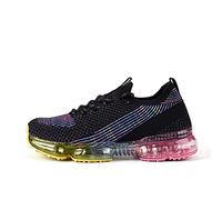 LUCKY STEP Baskets Tendance pour Femme avec Coussin d'air, Respirantes, Confortables, légères pour la Marche (Nero Multicolore, 10US-40EU-7UK)