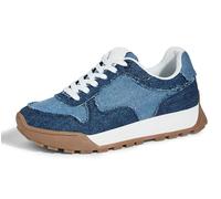 LUCKY STEP Chaussures de Sport Femme Plateforme Toile - Sneakers Casual à Lacets Style Rétro pour Tennis, Course, Marche et Mode Classique