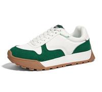 LUCKY STEP Chaussures de Sport Femme Plateforme Toile - Sneakers Casual à Lacets Style Rétro pour Tennis, Course, Marche et Mode Classique