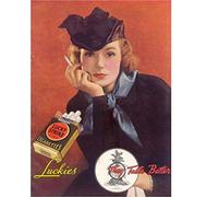 Lucky Strike Affiche décorative en étain style vintage pour maison, cuisine, ferme, jardin, pub, homme cave, décoration murale amusante 20 x 30 cm