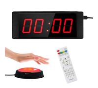 LUCKY TIME Minuteur de Gym rebours avec Bouton Marche/arrêt, Chronomètre | chronomètre numérique Portable avec télécommande, minuterie d'intervalle, Horloge LED 12/24 h pour entraînement, Maison