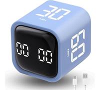 LUCKY TIME Minuteur Pomodoro Cube, Comptes à Rebours 5/10/30/60 Min | Cube Timer, Alarme sonore et vibration réglable, chronomètre minuter Rechargeable pour bureau, études, tâches et TDAH