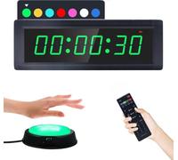 LUCKY TIME Minuteur Sport, chronomètre de Fitness avec télécommande Boutons | Minuteur d'intervalle LED HIIT/Tabata, chronomètre avec compte à rebours et progressif pour salle de sport ou garage