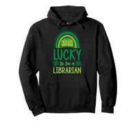 Lucky to Be A Librarian Boho Rainbow St Patrks Day Sweat à Capuche
