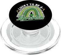 Lucky to Be A Librarian St Patrick Day Leopard Rainbow PopSockets PopGrip pour MagSafe