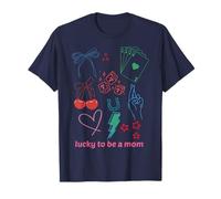 Lucky To Be A Mom Fête des Mères T-Shirt