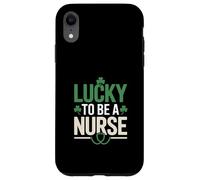 Lucky to Be A Nurse St Patrick Day Shamrock Pride Coque pour iPhone XR