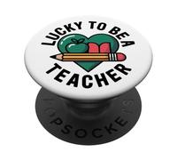 Lucky to Be A Teacher St Patrick Day PopSockets PopGrip Adhésif