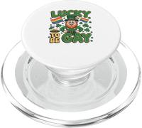 Lucky to Be Gay St Patrick Motif Rainbow Pride PopSockets PopGrip pour MagSafe