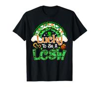 Lucky to Be LCSW Trèfle Arc-en-Ciel St Patrick Day T-Shirt