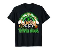 Lucky to Be Trivia Host Trèfle Arc-en-Ciel St Patrick Day T-Shirt