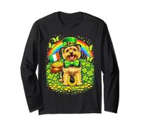 Lucky Yorkshire Terrier St Patrick’s Day Rainbow Shamrock Manche Longue