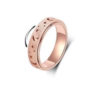 LuckyAmor Bague anti-anxiété pour femme : anneaux rotatifs en acier inoxydable de 6 mm pour homme et femme, taille 6, 7, 8, 9, 10, Métal, Aucune pierre précieuse