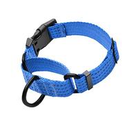 LUCKYDC Collier martingale pour dressage de chien Collier réglable en nylon réfléchissant avec boucle Ne tire pas - Empêche de glisser - Pour chiens de taille moyenne et grande XL Aide à tirer fort (M, bleu)