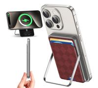 LUCKYDUO Batterie Externe,avec Porte Carte Support Pliable,5000mAh Mini Power Bank Magnétique sans Fil, Slim Chargeur Portable Induction Compatible avec iPhone 16/15/14/13 Séries