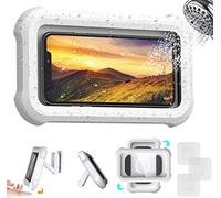 LUCKYDUO Support de téléphone Portable pour Douche, Support Mural pour téléphone Portable, étanche IPX7, Support de Douche réglable à 480° pour Salle de Bain/Cuisine, écran HD, Support de téléphone