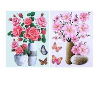 LuckyGGT 3D Stéréo Mur Autocollant Auto-Adhésif Vase Decal Chambre Fond Décoration Murale Creative Floral Armoire Porte Réfrigérateur Autocollant