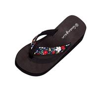 LuckyGirls Femmes Dames Mode été Fleurs Pantoufles de Style bohème Sandales de Plage Chaussures