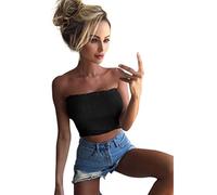 LuckyGirls Femmes Mode Manches Mousseline Occasionnel Élégant Poitrine Enveloppé Bustier Élastique Boob Bandeau Tube Tops - Maxi - XL