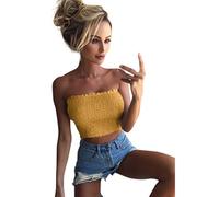 LuckyGirls Femmes Mode Manches Mousseline Occasionnel Élégant Poitrine Enveloppé Bustier Élastique Boob Bandeau Tube Tops - Maxi - XL