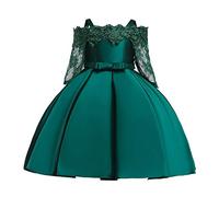 LuckyGirls Princesse Robe Filles Robes Formelles Mariage Filles Robe Manches Courtes brodé Dentelle élégante Robes décontractées