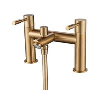 Luckyhome mitigeur de baignoire robinet double levier chromé laiton massif avec poignée de douche