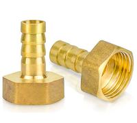 LUCKYKODOR 2 pcs Sourcing Map Laiton Barb Tuyau Raccord Connecteur Adaptateur,Filetage Interne 1/2" G x 10mm