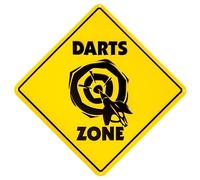 LuckyLinde Grande plaque décorative en tôle de 35 x 35 cm pour les fans de fléchettes - Lets Play Darts - One Hundred and Eighty - Cible de fléchettes décorative