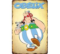 LUCKYLINDE - Plaque en tôle rétro ASTERIX et OBELIX, série culte de bande dessinée française, plaque décorative, 20 x 30 cm (Obélix & Idefix)
