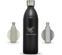 Luckymoose Infinity bouteille 1,1L en acier inoxydable compatible avec machine a soda et eau gazeuse SodaStream DUO & TERRA - Écologique, incassable et lavable au lave-vaisselle - sans plastique