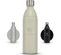 Luckymoose Infinity bouteille 1,1L en acier inoxydable compatible avec machine a soda et eau gazeuse SodaStream DUO & TERRA - Écologique, incassable et lavable au lave-vaisselle - sans plastique