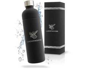 Luckymoose Infinity Bouteille en Inox machine a gazeifier l'eau 1,25L noir - Compatible avec la série LM Infinity, Aarke Carbonator 3 et Brita SodaOne - Écologique & incassable